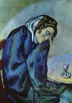 Mujer borracha está cansada Mujer ivre se fatiga 1902 Pablo Picasso Pinturas al óleo